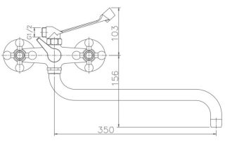 Смеситель для ванны Haiba HB2619-4 бронза
